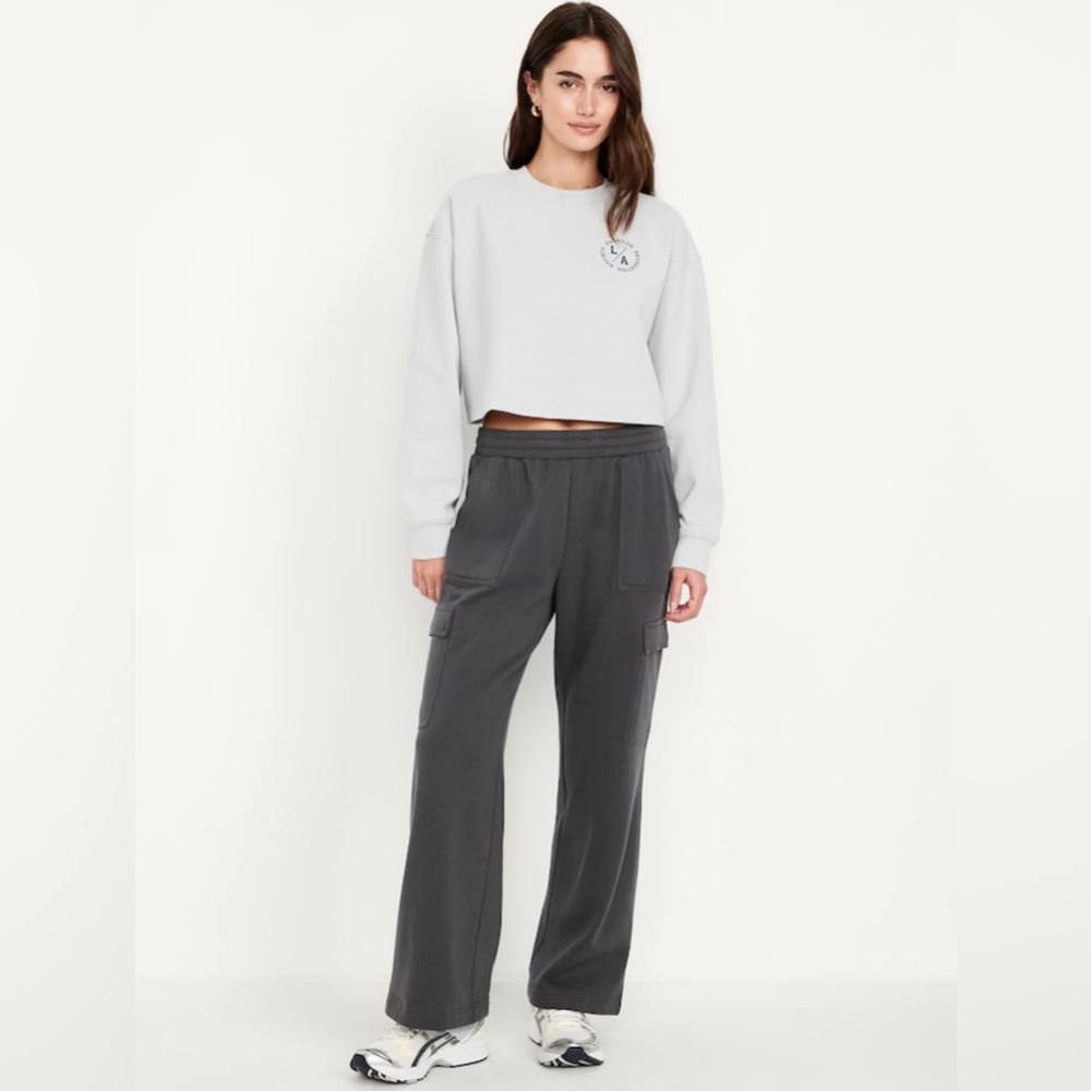 Old Navy High-Waisted SoComfy Cargo Wide-Leg Sweatpants